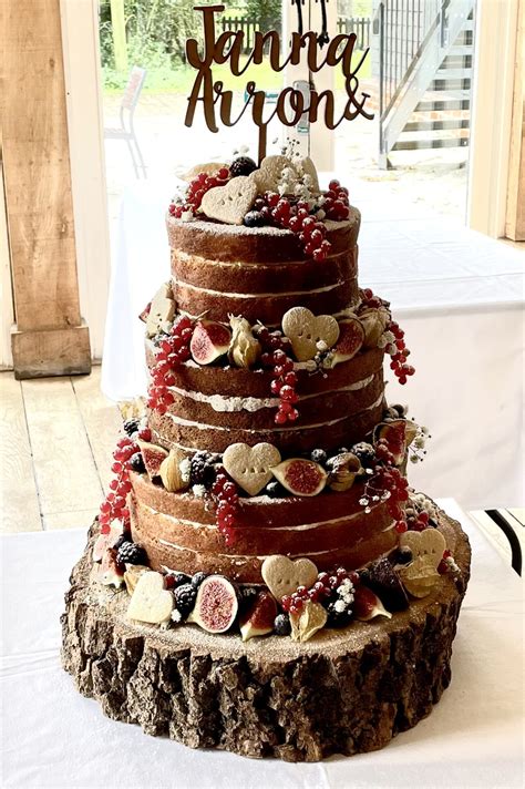 3 Tier Naked Wedding Cake Vaulty Manor Heybridge October 2021 Sticky Fingers Cake Co