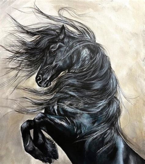 Friesian Horse Painting, Horse Painting, Friesian Canvas, Friesian ...