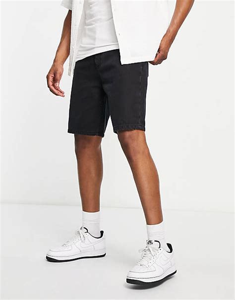 Dtt Oversize Jeansshorts In Verwaschenem Schwarz Asos