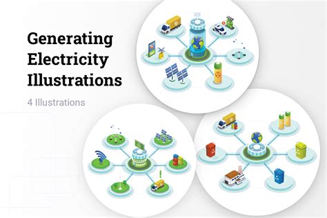 Generating Electricity Illustration Pack - 4 Nature Illustrations | SVG ...