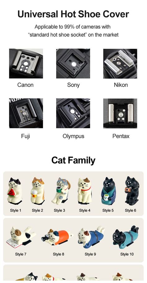 Zakka Hot Shoe Cover Cap Hoạt Hình Mèo SLR Camera Mirrorless Camera Cho Canon Nikon Sony Fuji Dễ