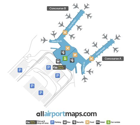 IND Airport Map - Indianapolis International Airport Terminal Maps