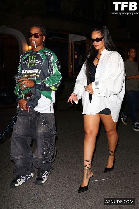 Rihanna Sexy Seen Flaunting Her Hot Legs Alongside ASAP Rocky At Dinner In NYC AZNude