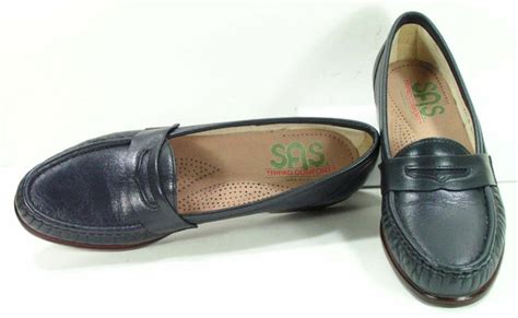 sas loafers shoes womens 7.5 S N navy blue tripad comfort