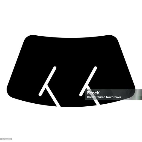 Car Windshield Solid Icon Car Parts Concept Wiper Sign On White