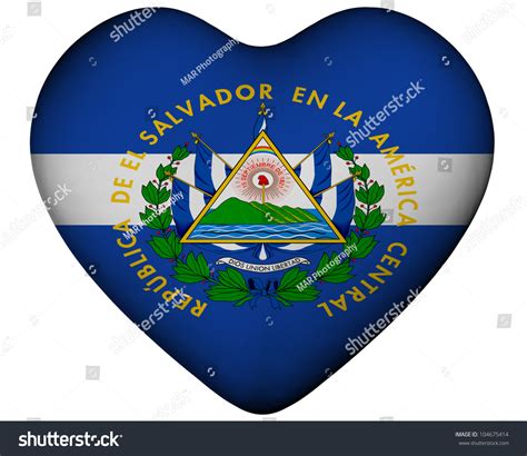 Illustration Heart Flag El Salvador Stock Illustration 104675414