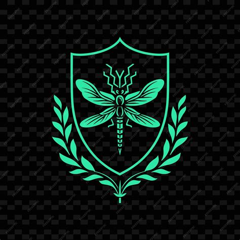 Premium Psd Tarragon Stem Crest Logo With Decorative Shield And A