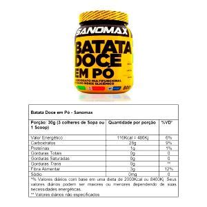 Calorias em 1 porção 30 g Batata Doce em Pó e Fatos Nutricionais