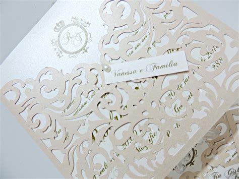 Convite Rendado Nude Loja Anim Festas Elo Produtos Especiais