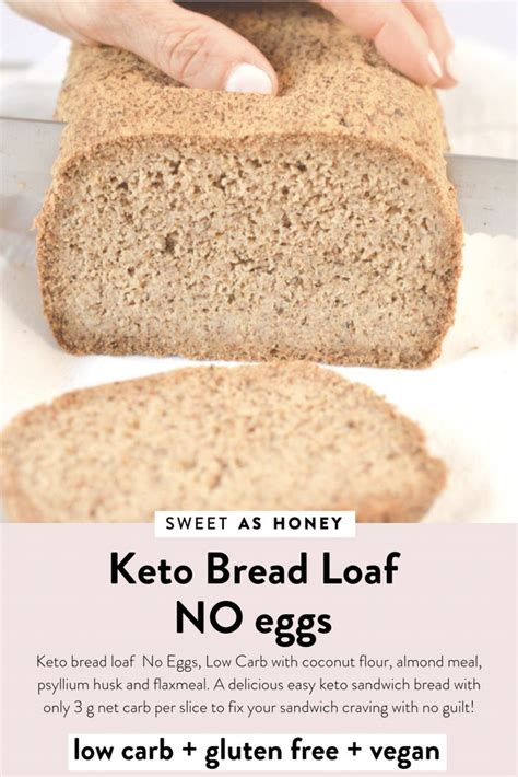 Eggless Vegan Keto Bread Loaf With Almond Flour Recipe Almond Flour Bread Recipes Lowest