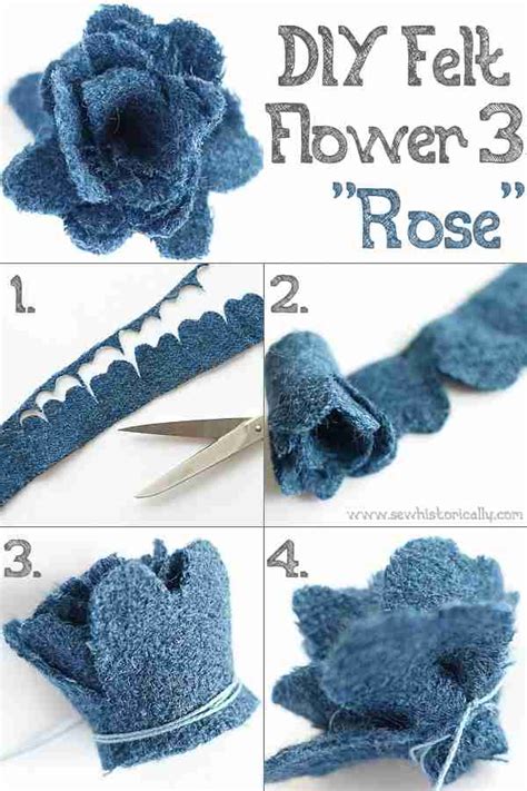 Diy Felt Flowers No Sew No Glue Sew Historically