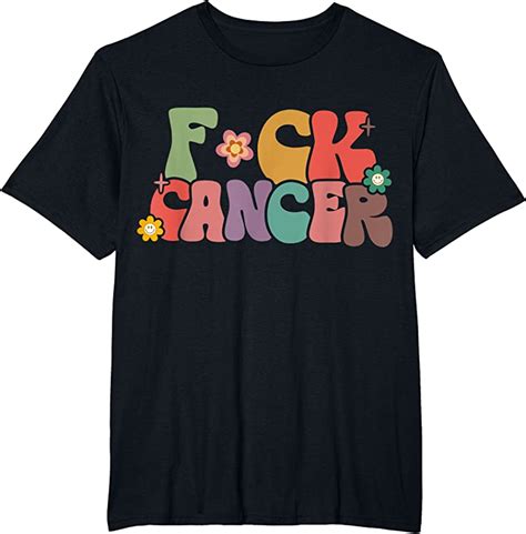 Sale Fuck Cancer Groovy Retro T Shirts Tees Design