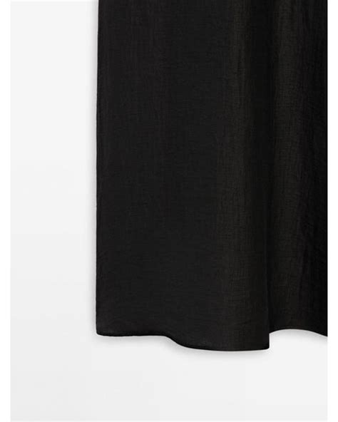 MASSIMO DUTTI V Neck Dress With Back Knot Detail In Black Lyst