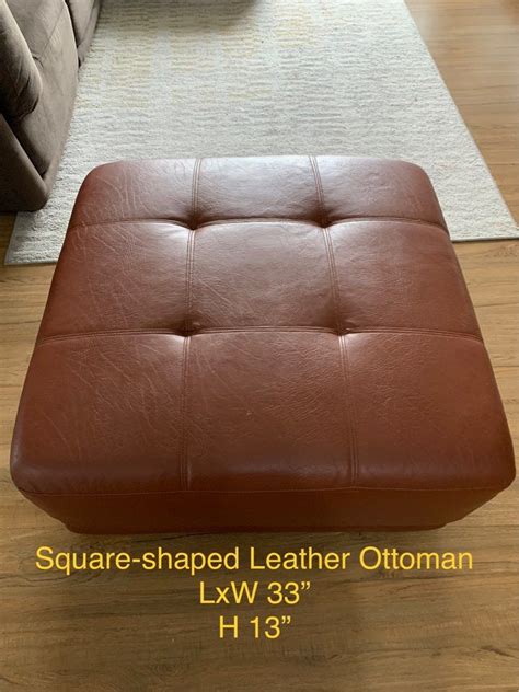 Leather Ottoman, Furniture & Home Living, Furniture, Chairs on Carousell