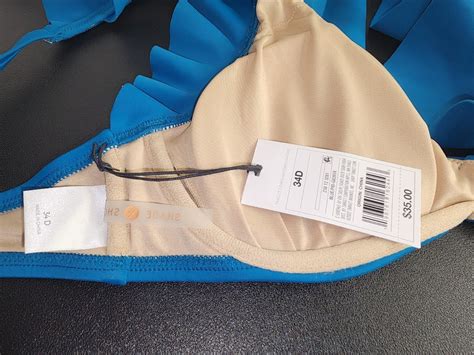 Women S Ruffle Bralette Bikini Top Shade Shore Teal Blue 34D
