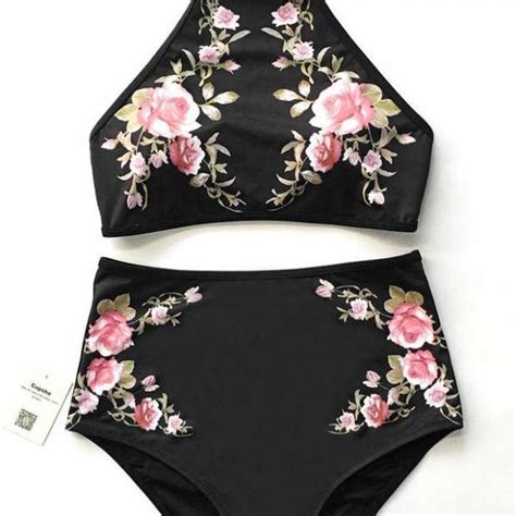 Flower Field Halter Bikini Set On Luulla