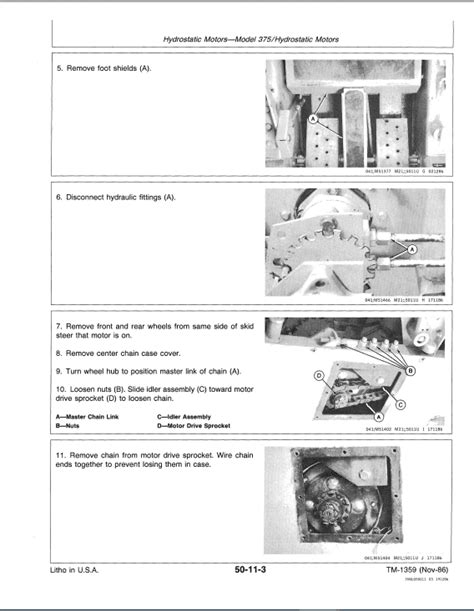 John Deere 570 575 375 Skid Steer Loader Technical Manual Tm1359