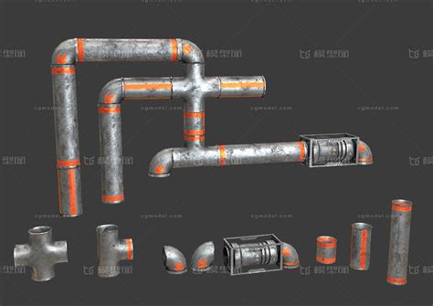 Pbr次世代 科幻管道模型 工业设备模型库 Objobjmtl模型下载 Cg模型网