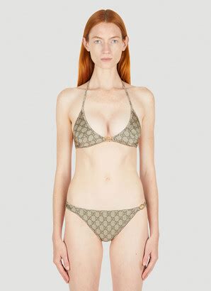 Gucci GG String Bikini In Beige ShopStyle Two Piece Swimsuits