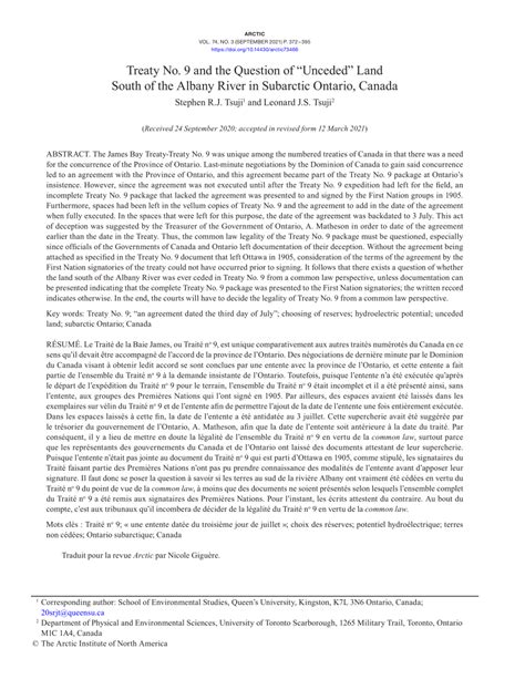Pdf Treaty No 9 And The Question Of Unceded” Land South Of The
