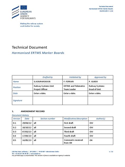 Harmonised Ertms Marker Boards Pdf Rail Transport Land Transport