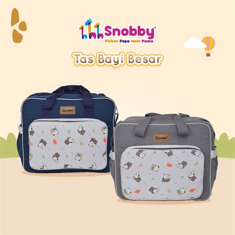 Jual Snobby Tas Perlengkapan Bayi Besar Diaper Bag Saku Print Bearly