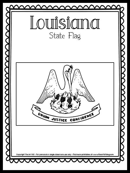 Louisiana State Flag Coloring Page {free Printable } The Art Kit