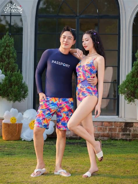 Áo Bơi Nam BIKINI PASSPORT kiểu tay dài Xanh Navy