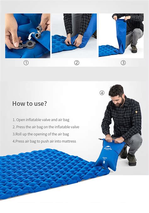 Nệm hơi đơn FC-10 single sleeping pad NH19Z032-P và NH19Z001-P/ túi hơi ...