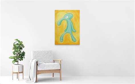 Bold And Brash Canvas Squidward And Spongebob Wall Art Etsy