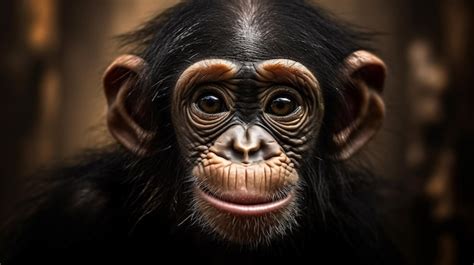 Premium AI Image | A close up of a chimpanzee's face