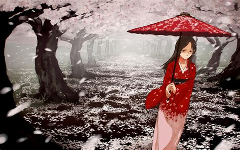 Cherry Blossom, Original Characters, Anime Girls, Kimono wallpaper ...