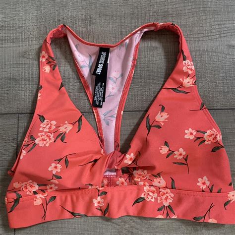 Victorias Secret PINK Coral Bikini Top Swimwear Depop