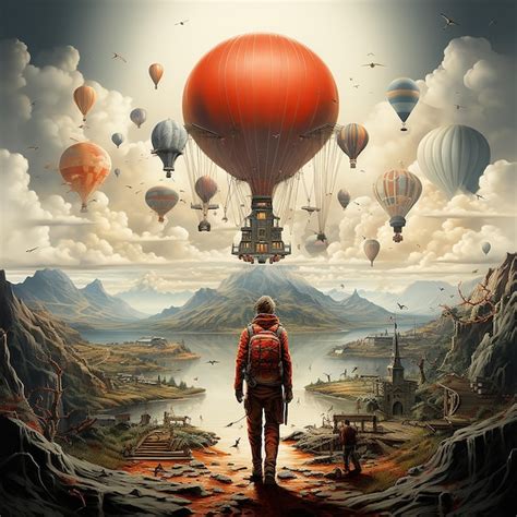 Premium Photo 3d Illustration Hot Air Balloon