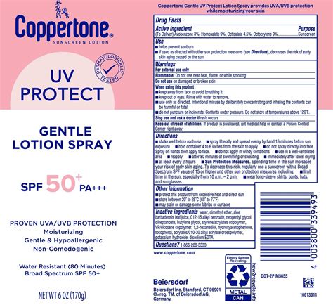 Coppertone UV Protect Lotion Spray Sunscreen SPF 50