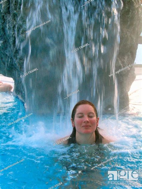Woman Relaxing In Hot Springs Stock Photo Picture And Rights Managed Image Pic DOC