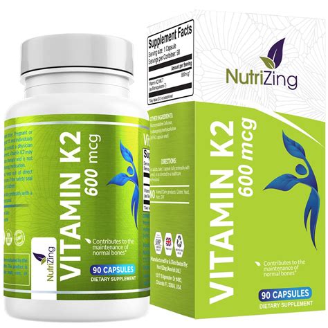 Nutrizing K Vitamin Supplement Mk Mcg High Strength Vit K