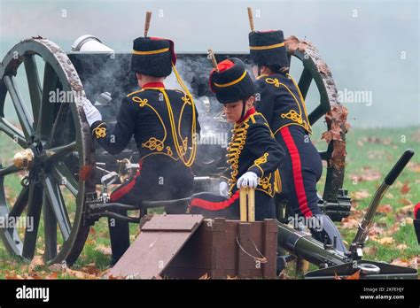 Kings Troop Royal Horse Artillery Carried Out A 41 Gun Salute For The