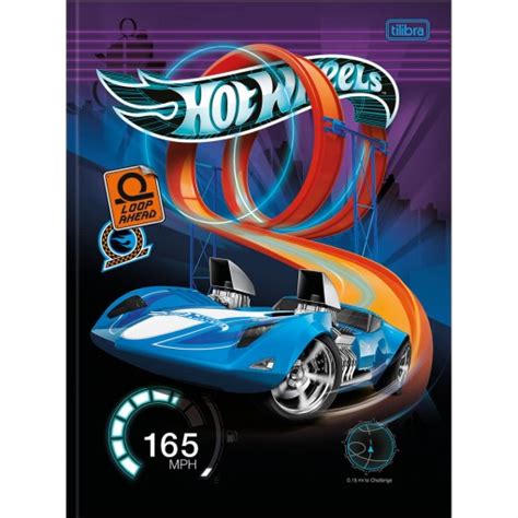 Caderno Brochura Capa Dura Universitário Hot Wheels 48 Folhas Pacote 5 unidades Sortido