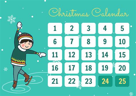 Free Christmas Calendar Templates Editable And Printable