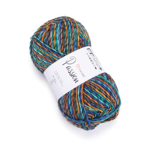Пряжа YarnArt Passion 80% акрил, 20% шерсть 100 г 200 м 1244 сине ...