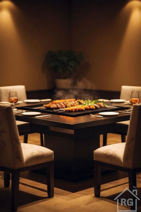 interactive hibachi grill dining room idea grill table