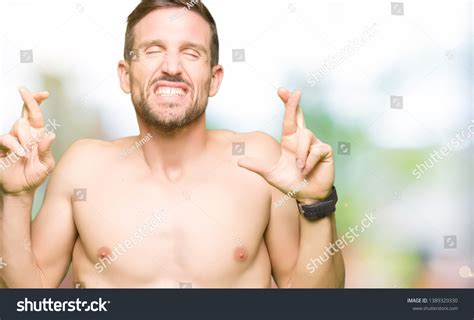 Handsome Shirtless Man Showing Nude Chest Stock Photo Edit Now