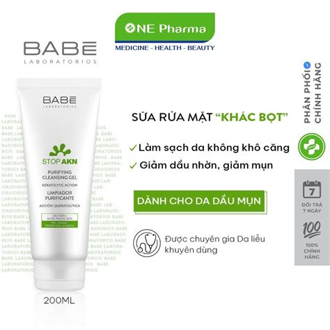 Sữa rửa mặt BABE Stop Akn Purifying Cleansing gel cho da dầu mụn 200ml Shopee Việt Nam