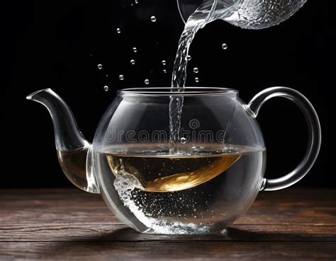 Pouring Hot Water Glass Teapot Floating Tea Leaves Stock Photos Free Royalty Free Stock