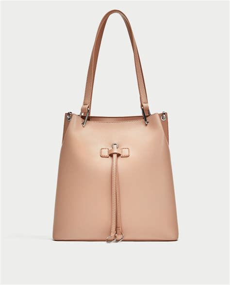 Zara Torebka Cielista Worek Nude Poszukiwana Oficjalne Archiwum Allegro