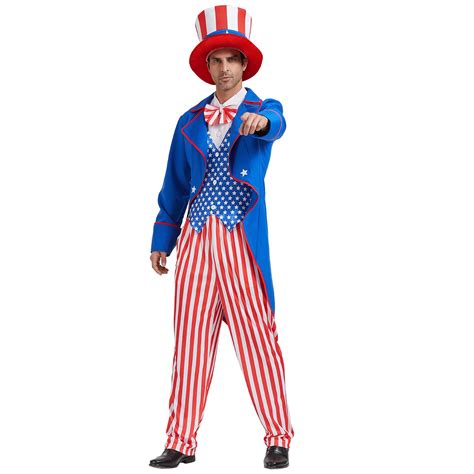 Uncle Sam Costume Adult Men 4th Of July Deluxe Costumes Set