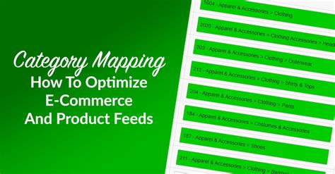 category mapping optimizing  commerce  product feeds