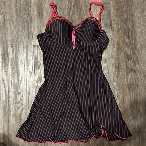 Pink And Black Lingerie Dress Slip Dress Vintage Not Depop