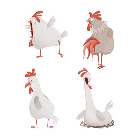 premium vector funny hens  roosters